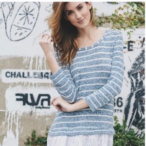 CLEARANCE! NWT  Butterfly Designs - BLUE & White Trimmed Tunic